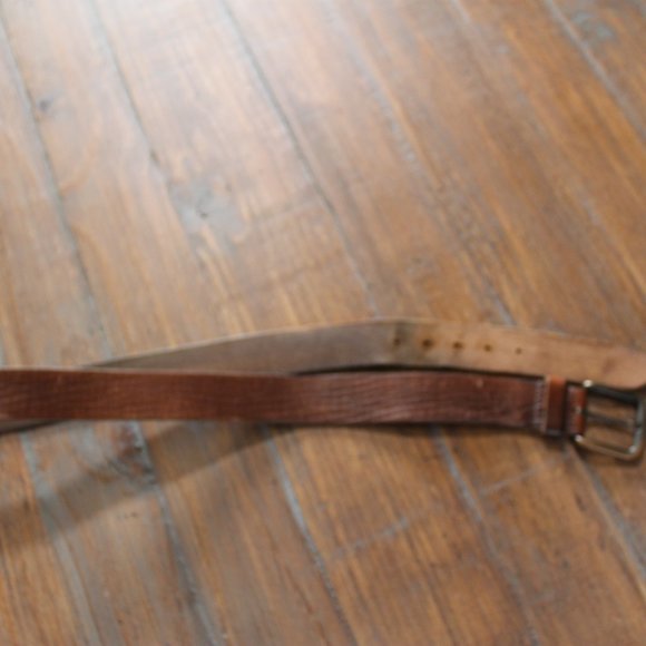 100% Leather AEO Unisex Distressed Brown Leather Belt 38" - Picture 3 of 4